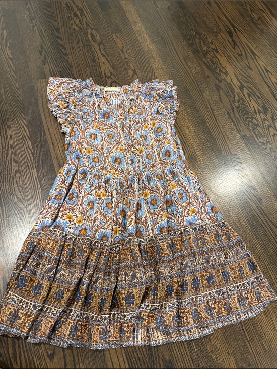 Ulla Johnson Dresses & Skirts - Ulla Johnson Blue and Brown Floral Ruffle Dress